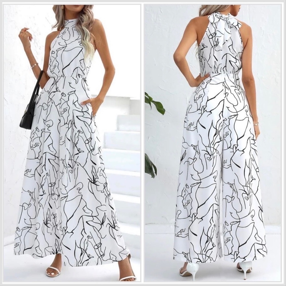 Elegant Plicated Wide Leg Jumpsuit